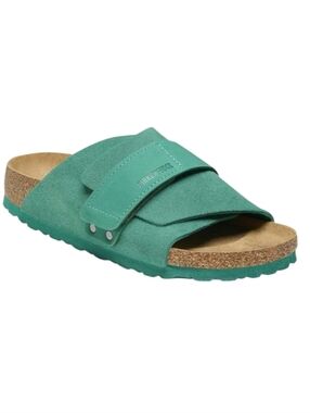 Birkenstock Kyoto Teal Suede Slides - Sandals, Sz 38